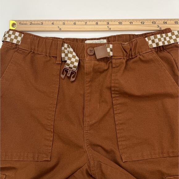 The Great + Eddie Bauer The Canvas Hiking Cargo Pants Womens 4 Rust Belted Crop - Picture 7 of 12